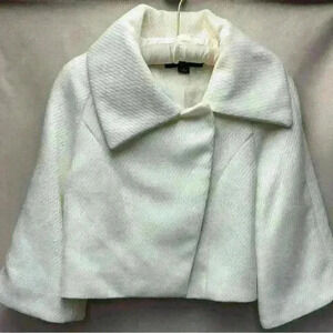 CoffeeShop Cropped Coat Button Lined Size Small Cream Color